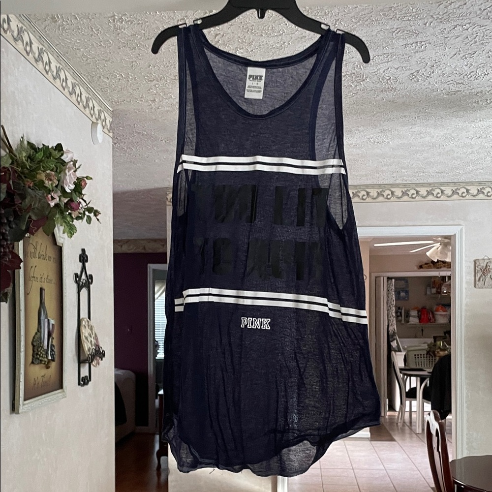 PINK Victoria's Secret Navy Sheer Tank